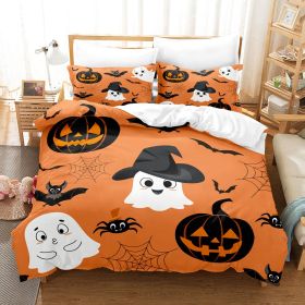 Halloween Series Bed Sheet Holiday Bedding Three-piece Set (Option: 5style-173 × 218)